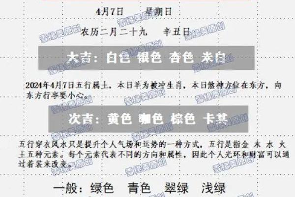 2025年4月7日每日五行穿衣