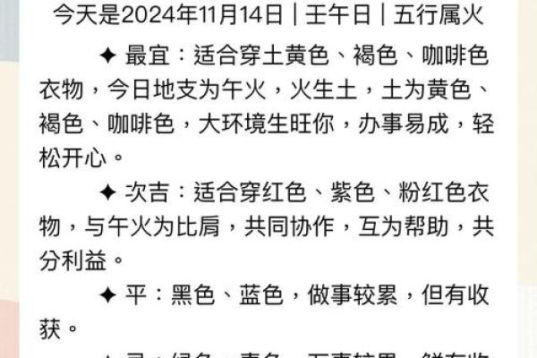 2025年4月14日今日五行穿衣颜色大吉