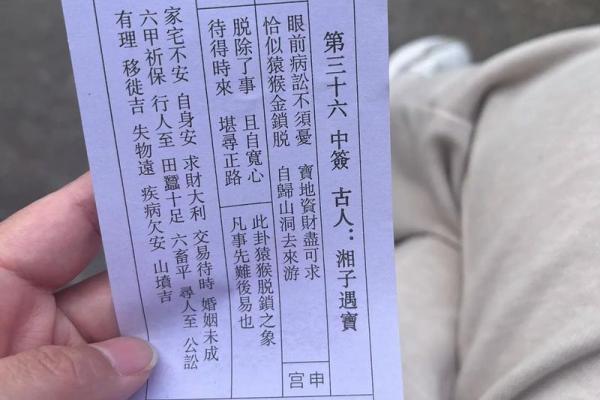 灵顺寺第三十六签解签