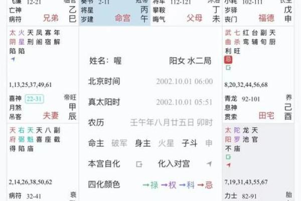 紫薇星盘斗数排盘 紫薇星盘斗数排盘